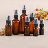 Buy cheap Stock Amber Glass Spray Bottle 10ml 15ml 20ml 30ml 50ml 100ml Round Glass Empty Perfume Bottle Black Cap Cylinder Bottle Perfume from wholesalers