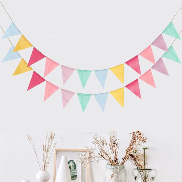 Buy cheap Linen Vintage Party Decoration Items Happy Birthday Pennant Banner 12.5cmx17cm from wholesalers
