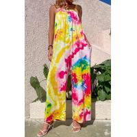 Buy cheap Low Moq Clothing Manufacturer Women'S Casual Loose Jumpsuits Printed Strap Wide product