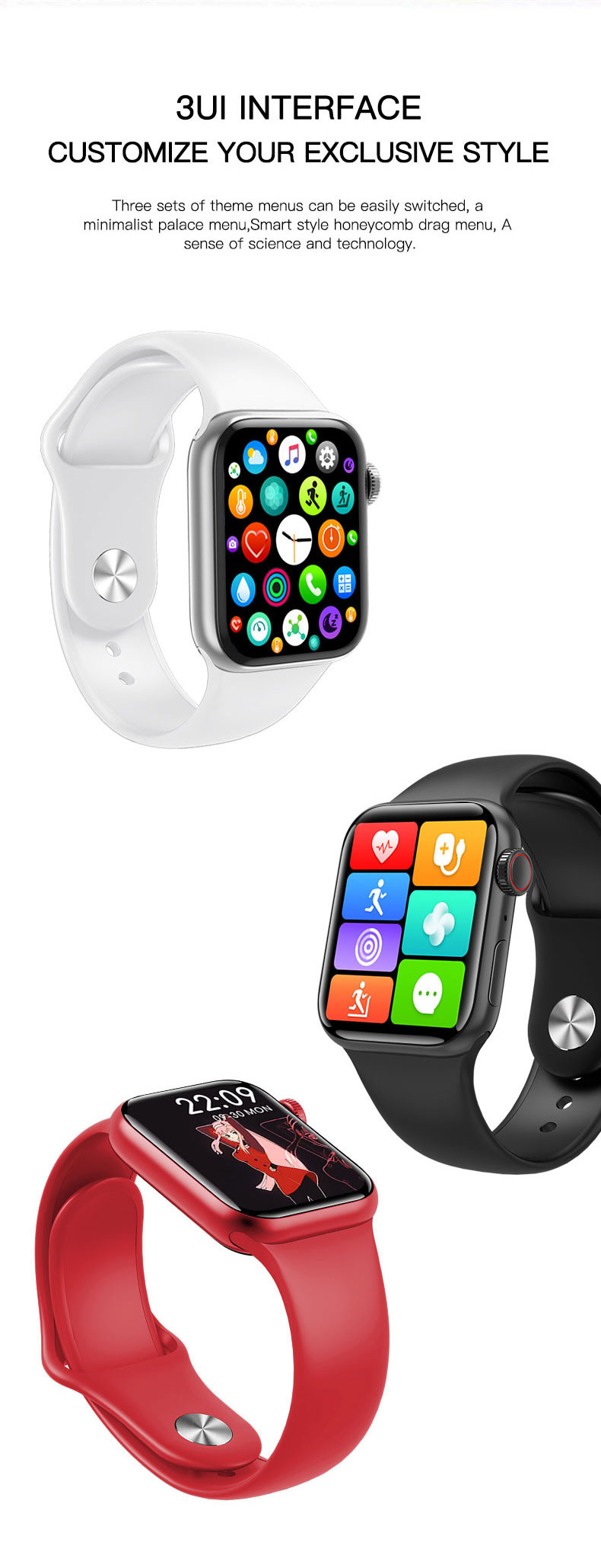 M16 Plus Smartwatch Call Sport Fitness Band Bracelet Heart Rate Password Split Screen Smart Watch Series 6 Women Men