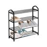 Buy cheap Oem 4 Tier Small Shoe Rack Organizer Black Metal Iron Curved Handle from wholesalers