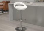 Chrome Base 42*46mm Counter Height Bar Stools White ABS Plastic Hotel High Chair
