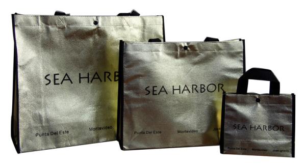 Buy cheap Customized Non Woven Carry Bag Golden Fabric Silk Screen Printing Logo from wholesalers