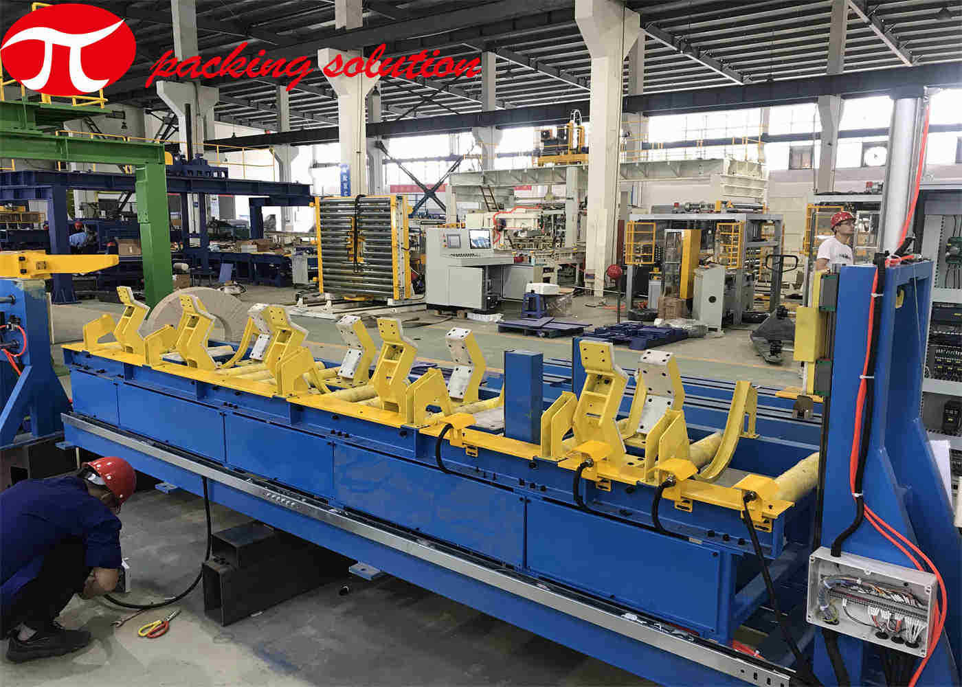 Hydraulic Copper Coil Packing Line Paper Covering Shifting Bundle Tube Packaging Machine