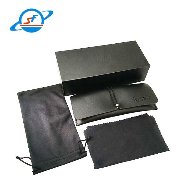 Buy cheap Customized Logo PU Glasses Case Set Eyewear Case Accessories Black from wholesalers
