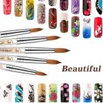 Six Angles Acrylic Nail Brush Petal Wooden 100% Kolinsky Nail Acrylic Brush Set