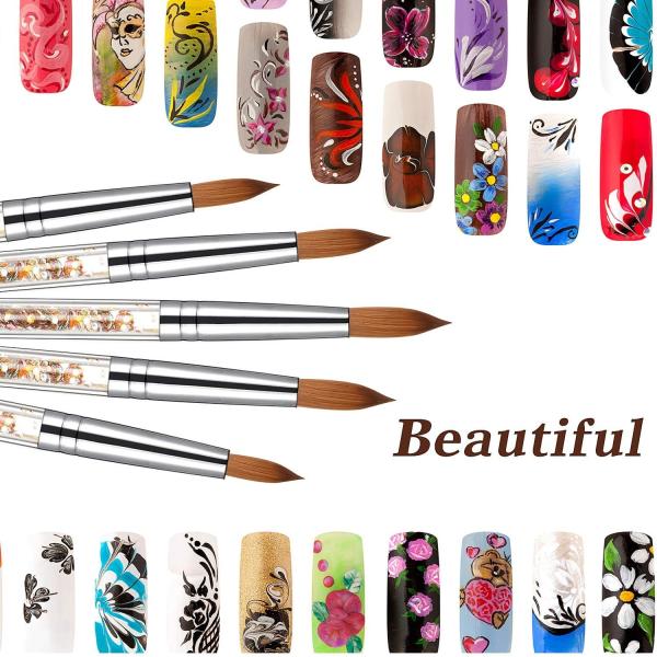Buy cheap Six Angles Acrylic Nail Brush Petal Wooden 100% Kolinsky Nail Acrylic Brush Set from wholesalers