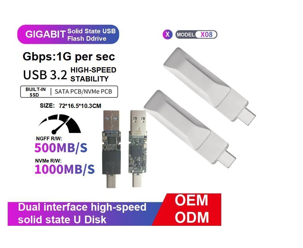 Shenzhen Tech Portable Type-C Solid State Disks Sk USB 3.2 Flash Drive Provides a Read Speed of up to 550MB/S and a Write Speed of 1000MB/S 520GB SATA and Nvme