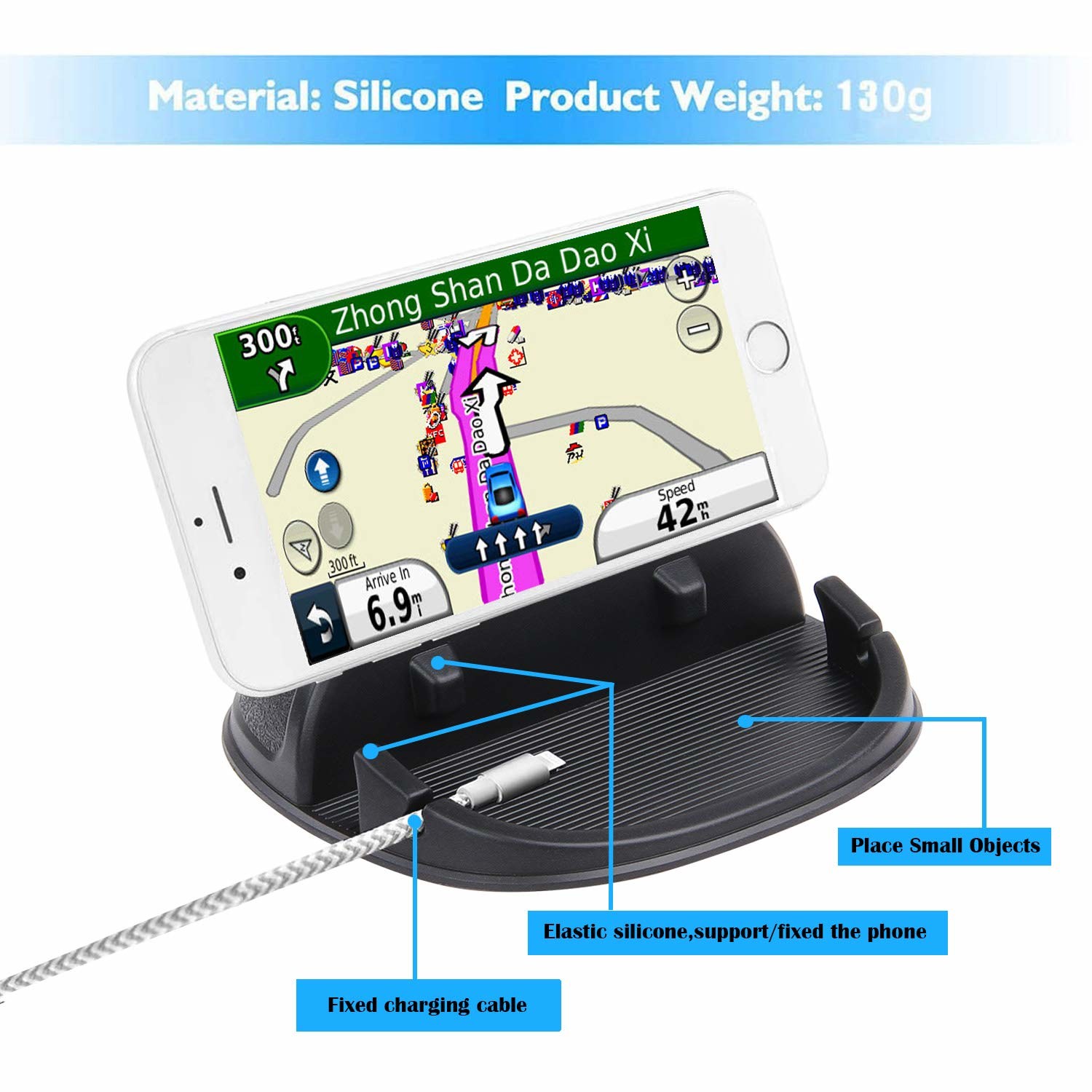 Silicone Car Phone Holder Car Phone Mount Silicone Car Pad Mat For Dashboards Slip Free Desk Phone Stand Holder