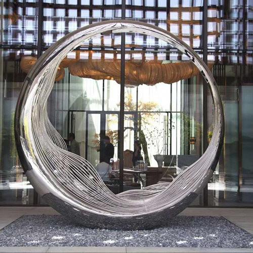Buy cheap Abstract Large Stainless Steel Garden Sculptures Outdoor Mirror Polished from wholesalers