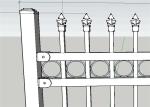 Hot Dipped Galvanized Black Steel Fence , Steel Tube Fence 25*25mm Picket Rail