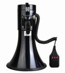 1500mAh Black Battery Powered Megaphone Black Cheer Megaphone With LED Light