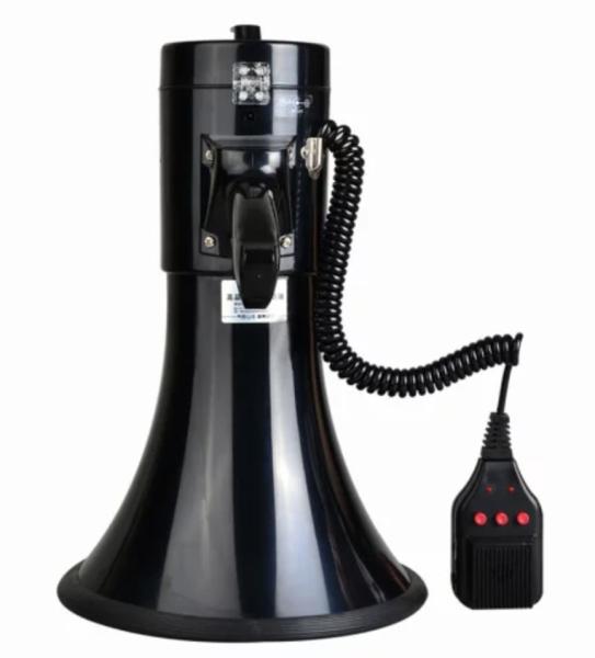 Buy cheap 1500mAh Black Battery Powered Megaphone Black Cheer Megaphone With LED Light from wholesalers
