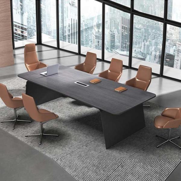 Buy cheap 8 Seater Office Meeting Room Table Dark Grey OEM For Business Premises from wholesalers
