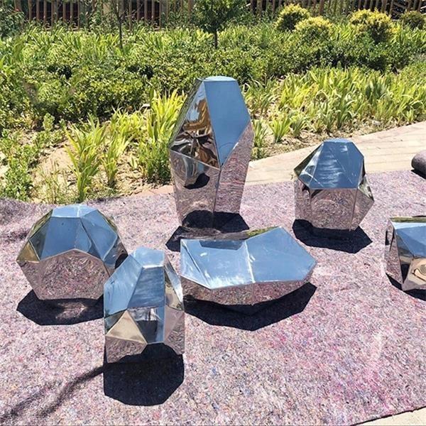 Buy cheap Gardens Squares Geometric Abstract Stainless Steel Sculpture Mirror Polished from wholesalers
