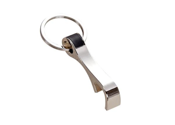 Buy cheap PU Leather Engraved Metal Bottle Opener Nickel Plating With Zinc Alloy Keyring from wholesalers
