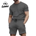 Cotton Jogging Men Sportswear Set Gym Tracksuit Drawstring 2 Piece Track Suit