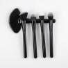 Buy cheap Luxury 5PCS Shiny Black Wooden Handle Private Label Foundation Fan Brush from wholesalers