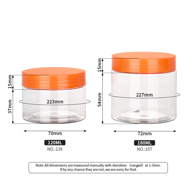 Sustainable Cosmetic Packaging Cream Jar 70mm Diameter 180ml Capacity