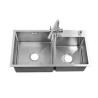 Buy cheap Thickness 4mm SS Handmade Kitchen Sink Double Bowl Zero Radius from wholesalers