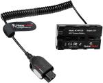 Alvin's Cables NP F550 Dummy Battery to Alvins Smart D-tap Coiled Power Cable