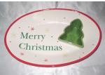 Hand Painted Ceramic Serving Platter Christmas Chip And Dip Set With Spot