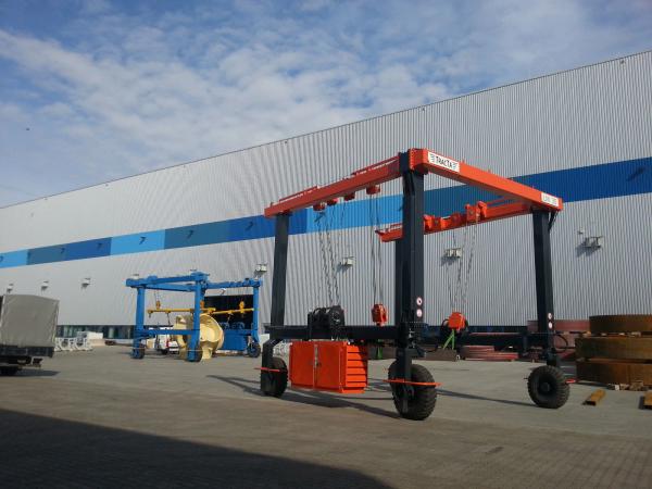 Buy cheap 100ton Rubber Tyred Gantry Crane With Overload Limiter Emergency Stop from wholesalers