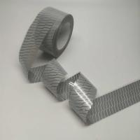 Buy cheap Silver Twill Stripes Reflective Heat Transfer Film Self Adhesive For Clothing product