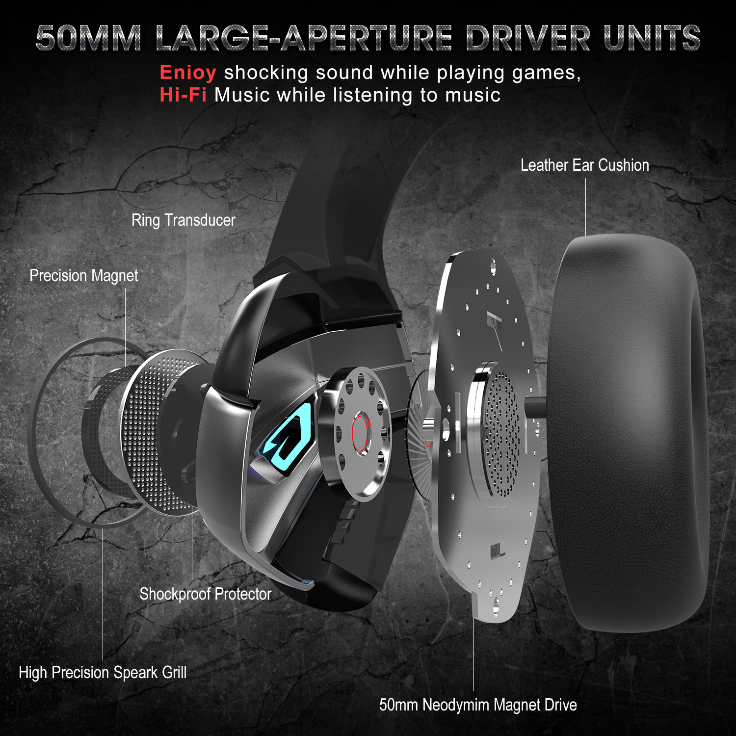 PS4 PC 20000Hz Onikuma K5 Pro Wired Gaming Headset