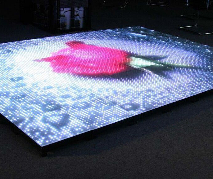 Glass Panel P7.75mm Led RGB Color Pixel Dance Floor LED Screen Video Dance