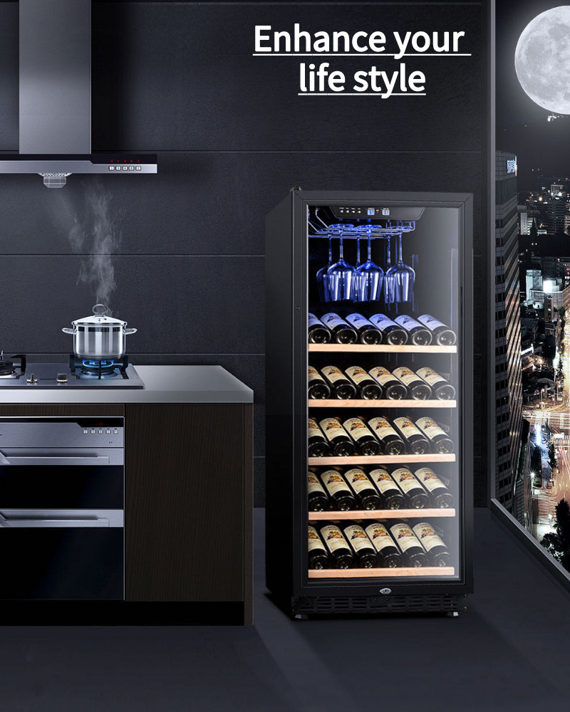 Elegant Upright Thermoelectric Wine Cooler Fridge Practical 90 Bottle
