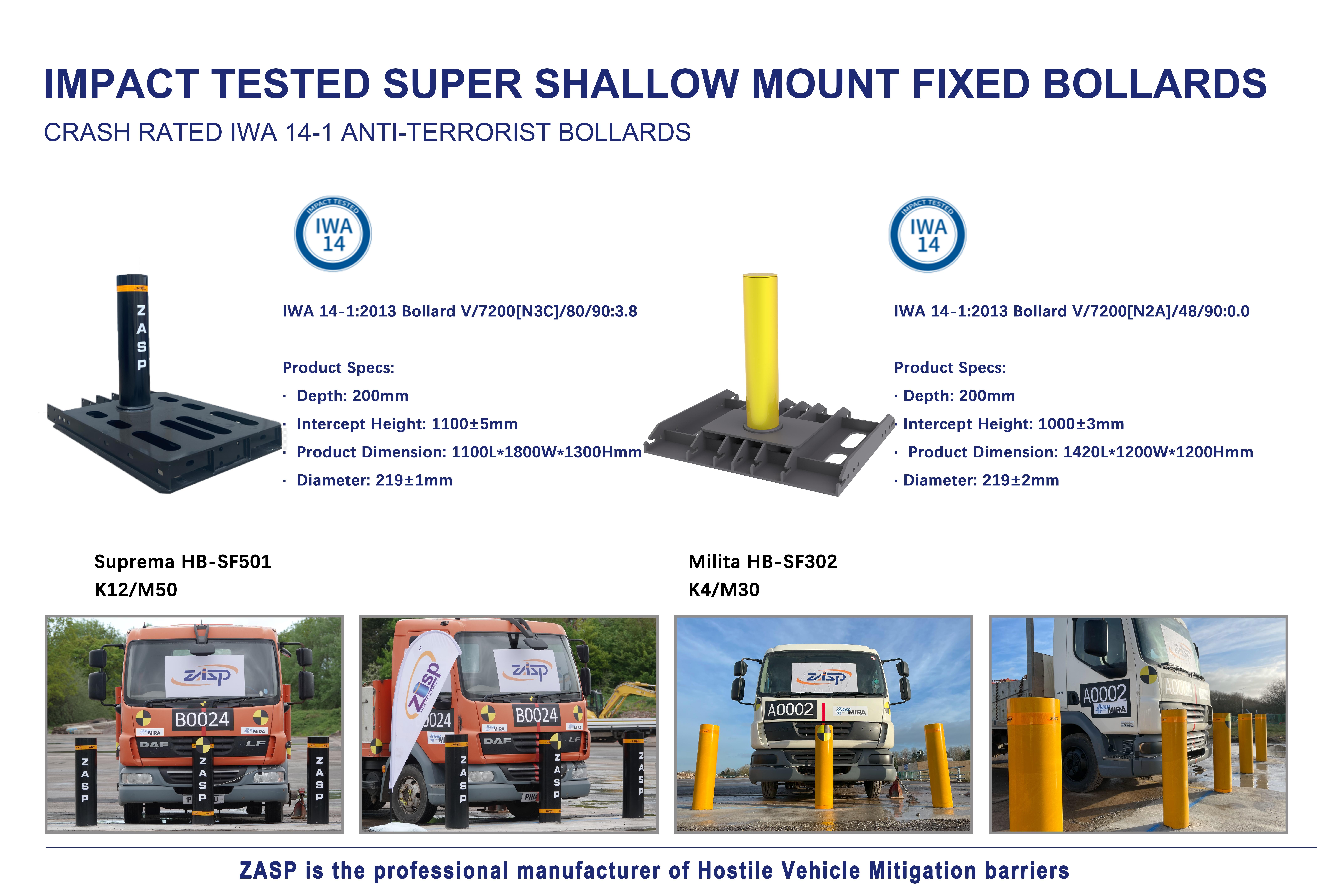 Black Fixed Metal Bollard Post Embedded Bollard For Anti Terrorist