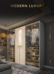 Luxury Led Light Walking Clothes Organizer Closet Storage Cabinet Wardrobe With