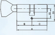 Euro Style Lock Cylinder With Knob S Series 3 Brass Keys ODM Service