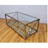Buy cheap Polished Silver Stainless Steel Frame Tempered glass top Coffee table from wholesalers