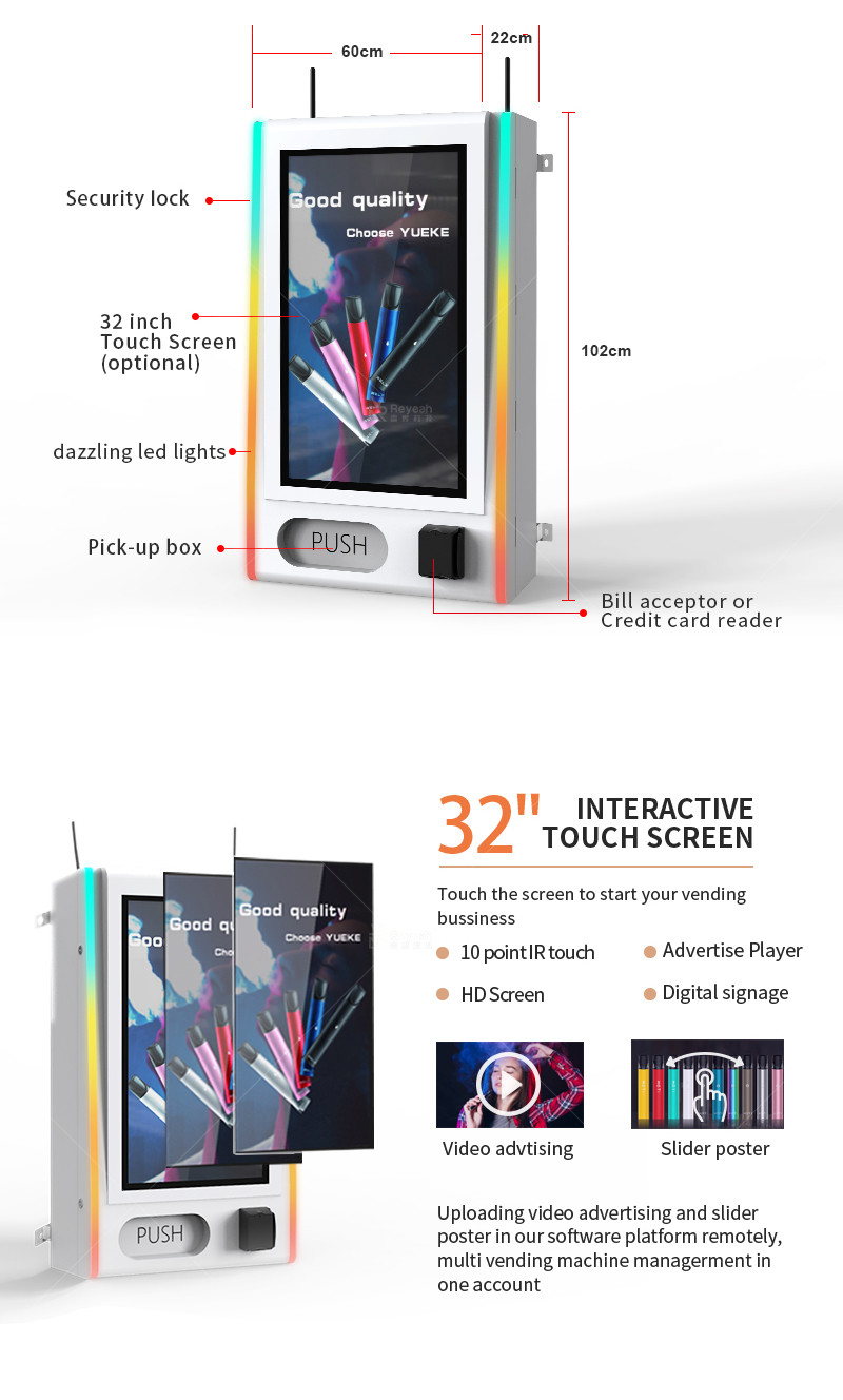 Mutil Function Purchase Custom Age Verification Card Reader Vending Machine Beauty