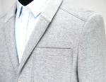 Rib Collar Mens Casual Tailored Knit Blazer Grey Mel 42 - 62 EU Size