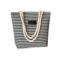 Buy cheap Large Striped Canvas Tote Bag For Travel / Office / Daily Casual Occasion product