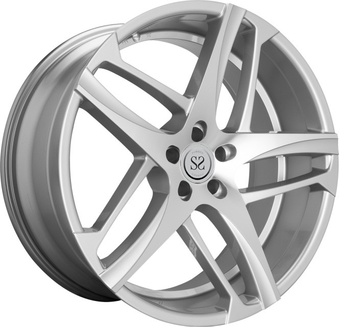 19 inch black machine face chrome 5*120 1 piece forged racing wheels rim