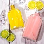 Airtight 8 Oz Glass Juice Bottles Flat Flask For Liquor Whisky Kombucha