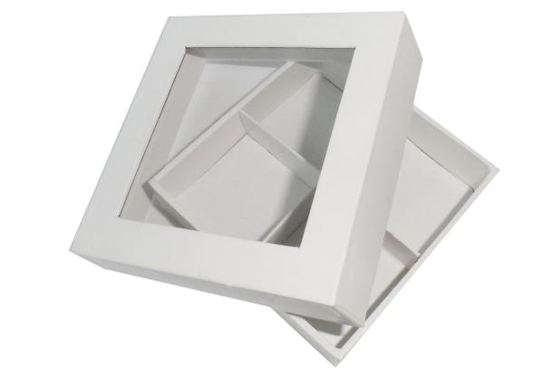 Buy cheap 2mm White Cardboard Gift Boxes OPP Christmas Cosmetic Packaging Small Flat from wholesalers