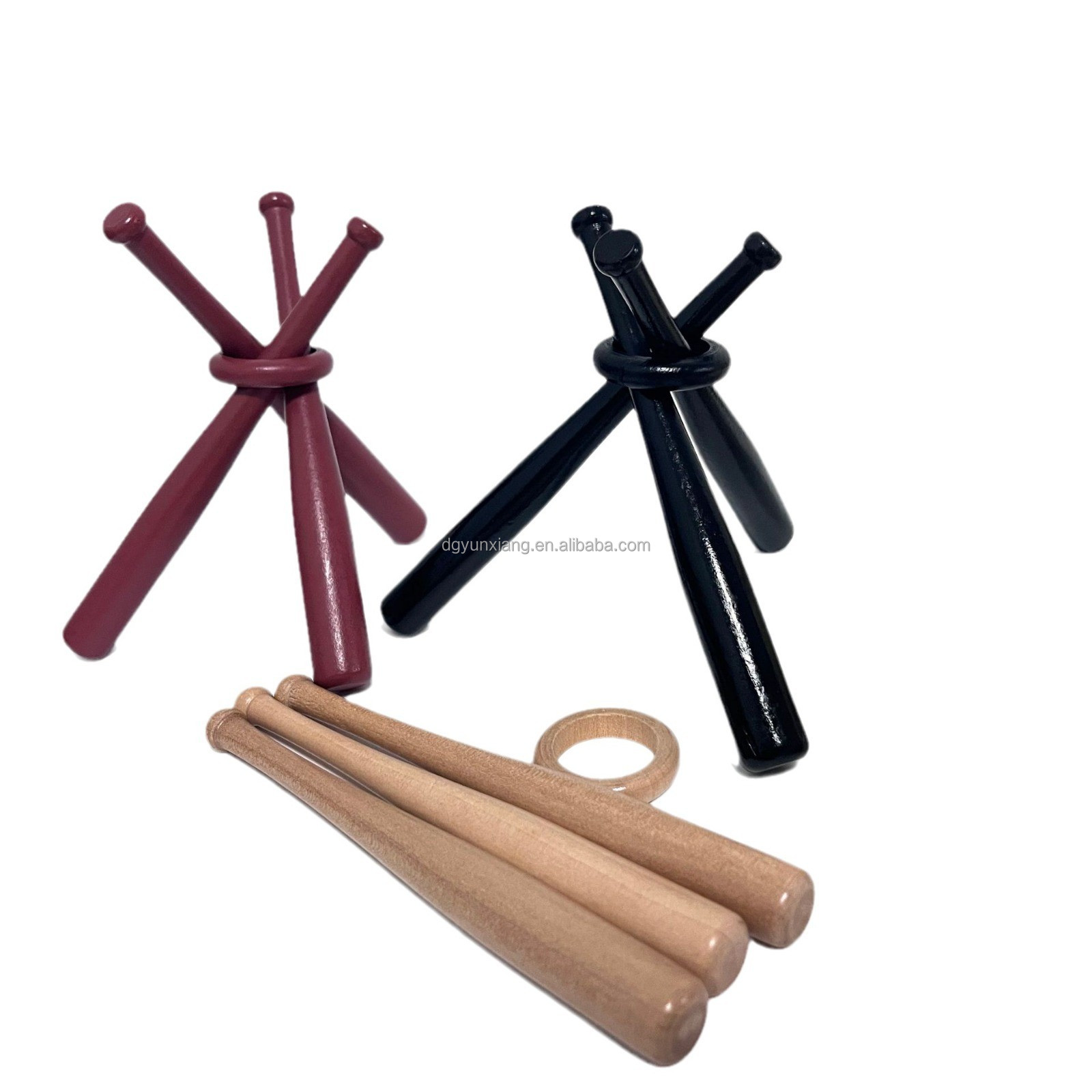 Sport Wooden Crafts Baseball Bat Colors Mini Baseball Bat Display Stand with Ball Decorative Baseball Bat with Racks Ring