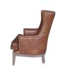 Buy cheap Wooden Leg High Backed Winged Leather Chairs With Rivets from wholesalers