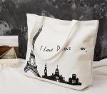 recycle shopping promotional logo printed standard size canvas tote bag,standard