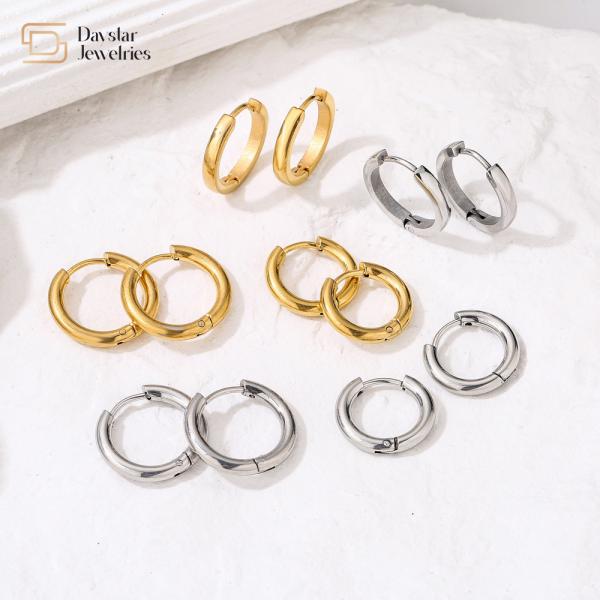 Buy cheap Small Hoop Earrings Stainless Steel Jewelry Gold Plated For Women Men from wholesalers