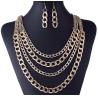 Buy cheap Personality wild long section of multi-chain necklace with earrings punk tassel necklace from wholesalers