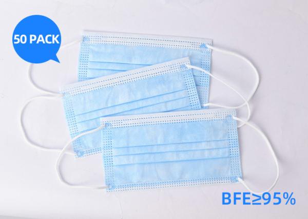 Buy cheap Antibacterial Surgical Disposable Earloop Face Mask 3 Ply Dust Mask Eco Friendly from wholesalers