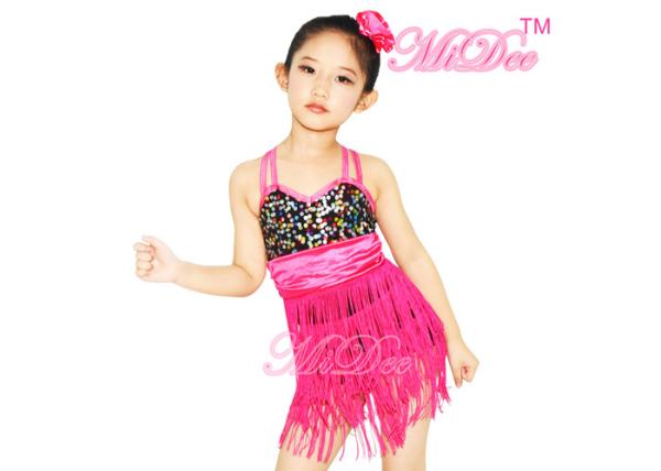 Buy cheap MiDee Magenta Latin Dress Dance Costume With Fringe For Girls from wholesalers