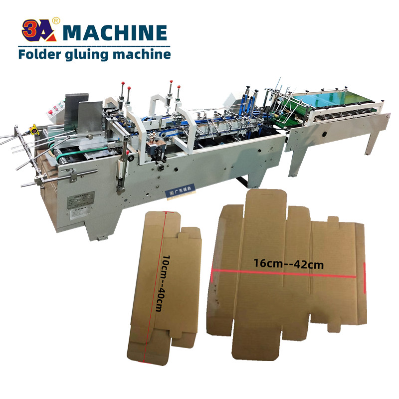 Automatic Mini Corrugated Box Folder Gluer Paper Forming Machine Folding Gluing