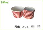 150ml Red Stripe Ice Cream Paper Cups For Children Party , SGS LFGB certificatio